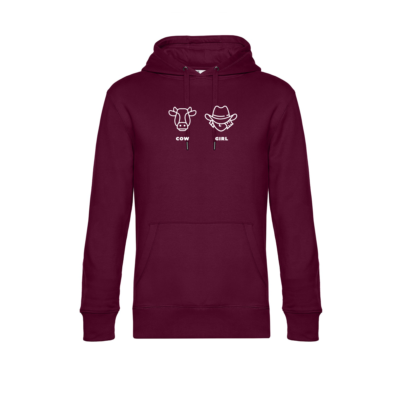 Dorfkind-1girland2cows-cowgirl-Hoodie-cherry