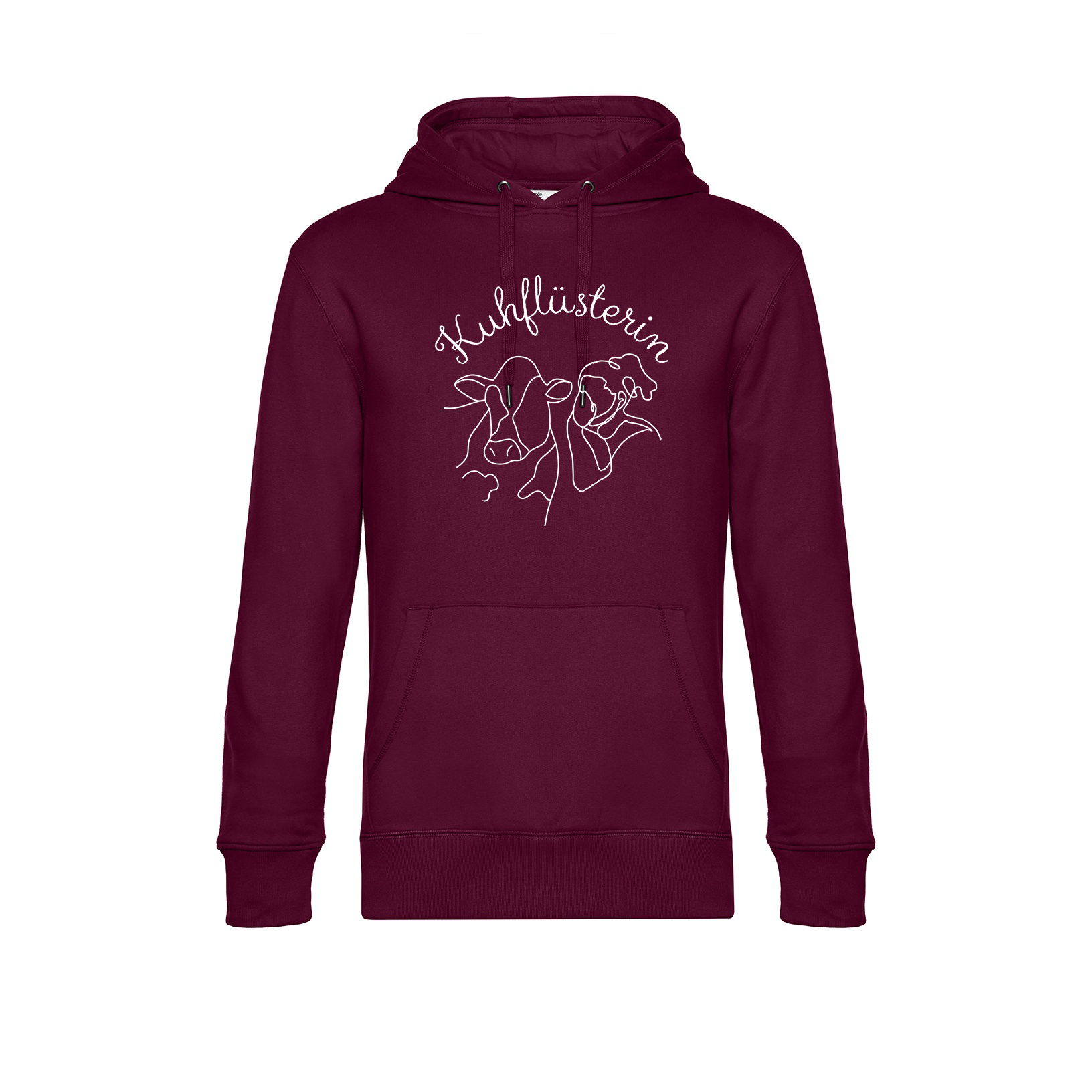 Dorfkind-1girland2cows-kuhfluesterin-hoodie-bordeaux